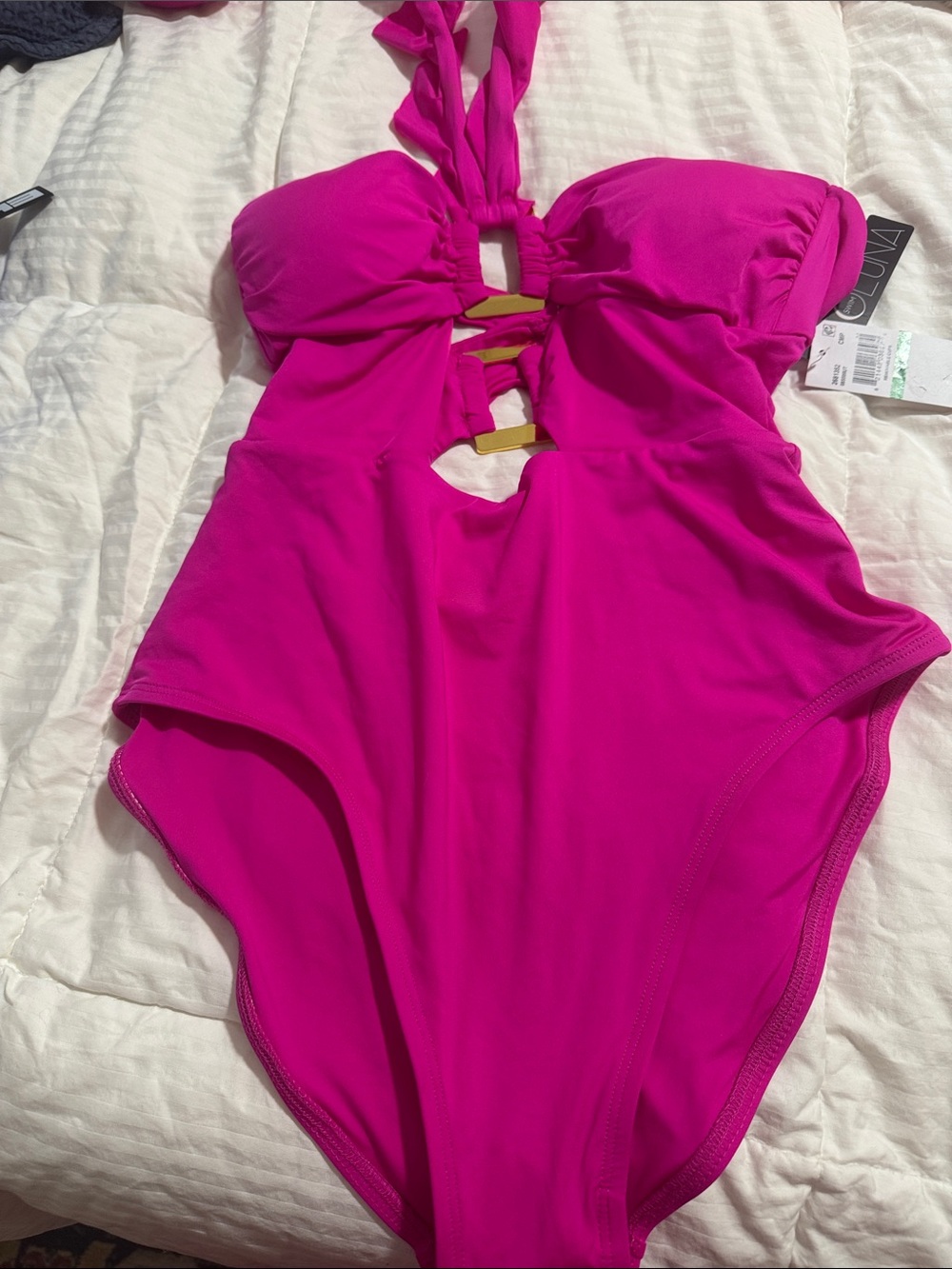 Soluna Swim Hot Pink One-Piece Swimsuit with Cutout Detail